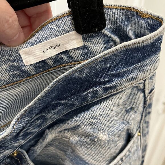 FRAME Denim Le Piper Straight Leg Raw Hem Jeans in Richlake Wash WOMEN'S 29 - Picture 9 of 11